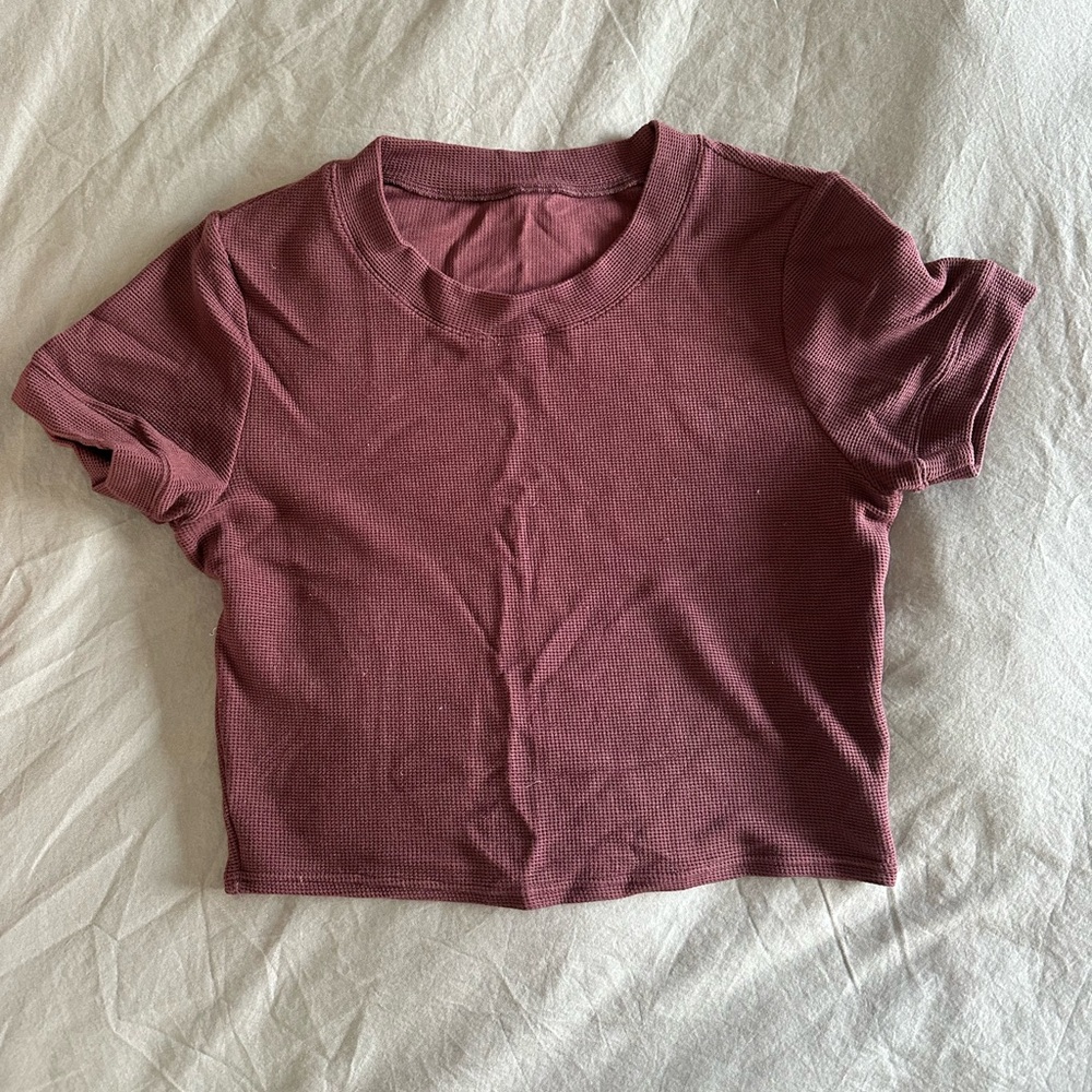Alo Waffle Crop tee